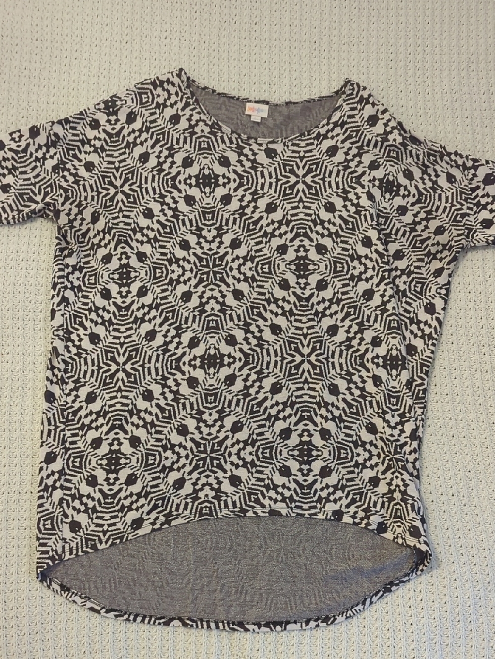 LuLaRoe Irma Black & White Geometric Top